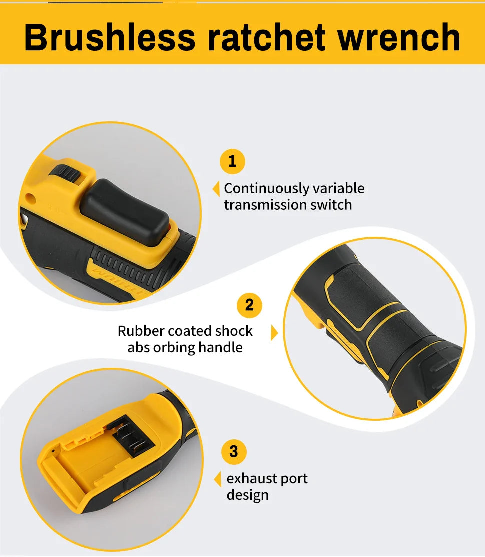 Cheie unghiulară fără perii DEWALT 20V – Cuplu ridicat de 95 N·m, 2500 RPM, design compact pentru întreținerea automobilelor