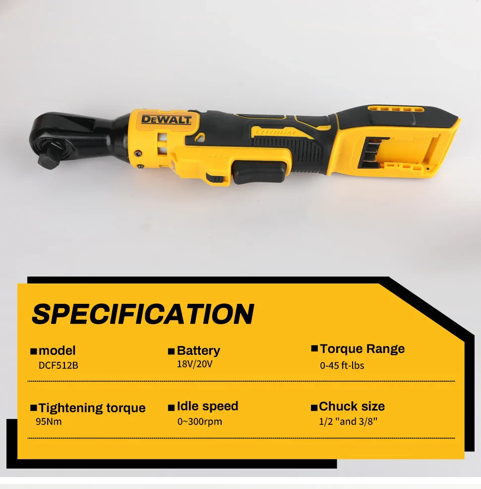 Cheie unghiulară fără perii DEWALT 20V – Cuplu ridicat de 95 N·m, 2500 RPM, design compact pentru întreținerea automobilelor