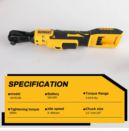 Cheie unghiulară fără perii DEWALT 20V – Cuplu ridicat de 95 N·m, 2500 RPM, design compact pentru întreținerea automobilelor