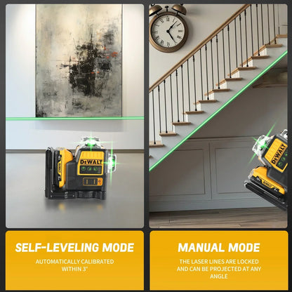 Nivelă laser DEWALT DW089LG – Laser 360° profesional pentru construcții, instrument de măsurare de înaltă precizie, fără fir și reîncărcabil