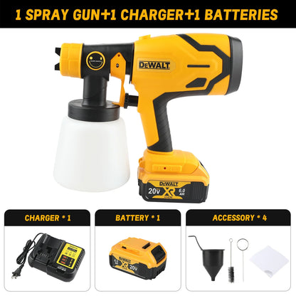 Pistol de vopsit electric DEWALT 800ML – Fără fir, baterie 18V – Calitate profesională pentru acoperire uniformă a pereților, dulapurilor și proiectelor DIY!