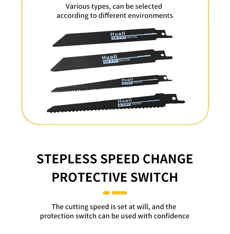 Fierăstrău alternativ fără fir DEWALT 20V Brushless – Fierăstrău electric multifuncțional pentru tăierea metalului, lemnului și țevilor, viteză 2800RPM, unealtă electrică profesională