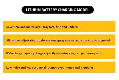 Pistol de vopsit electric fără fir DEWALT 800ML – Pulverizator portabil de vopsea cu putere ridicată, ideal pentru automobile și mobilier, compatibil cu bateriile DEWALT.