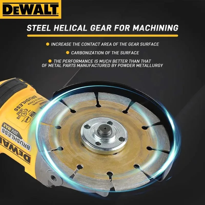 Polizor unghiular DEWALT 20V MAX fără fir, cu comutator tip paletă, model DCG416B – Polizor unghiular fără perii de 125 mm, 9000 RPM, alimentat cu baterie litiu