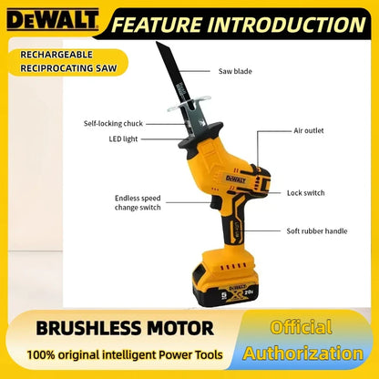Fierăstrău alternativ fără fir DEWALT 20V Brushless – Fierăstrău electric multifuncțional pentru tăierea metalului, lemnului și țevilor, viteză 2800RPM, unealtă electrică profesională