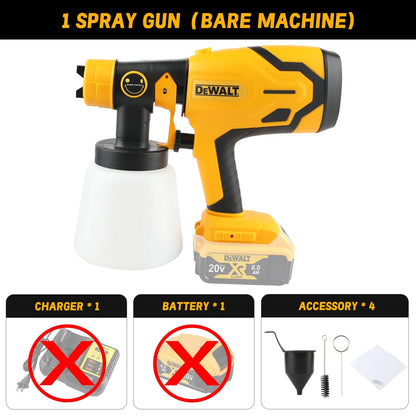 Pistol de vopsit electric DEWALT 800ML – Fără fir, baterie 18V – Calitate profesională pentru acoperire uniformă a pereților, dulapurilor și proiectelor DIY!