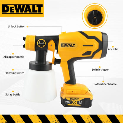 Pistol de vopsit electric DEWALT 800ML – Fără fir, baterie 18V – Calitate profesională pentru acoperire uniformă a pereților, dulapurilor și proiectelor DIY!