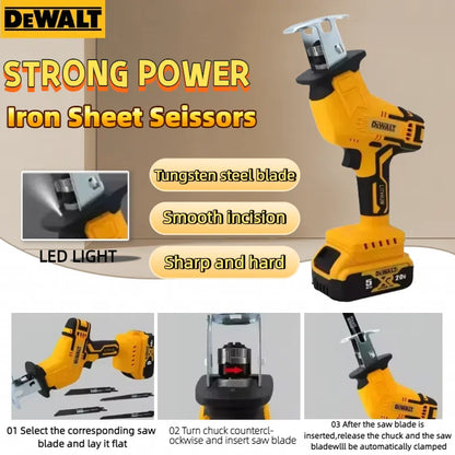 Fierăstrău reciproc fără fir DEWALT 20V Brushless – 2800 RPM / 3999 W, proiectat pentru tăierea metalului, lemnului și țevilor – sculă electrică de performanță