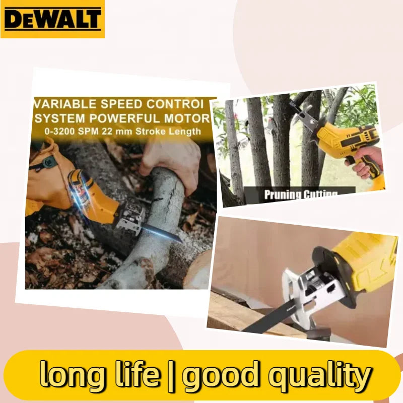 Fierăstrău reciproc fără fir DEWALT 20V Brushless – 2800 RPM / 3999 W, proiectat pentru tăierea metalului, lemnului și țevilor – sculă electrică de performanță