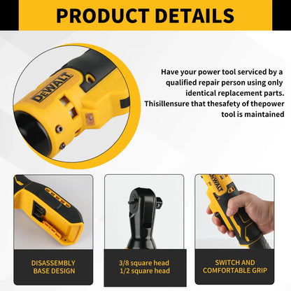 Cheie unghiulară fără perii DEWALT 20V – Cuplu ridicat de 95 N·m, 2500 RPM, design compact pentru întreținerea automobilelor