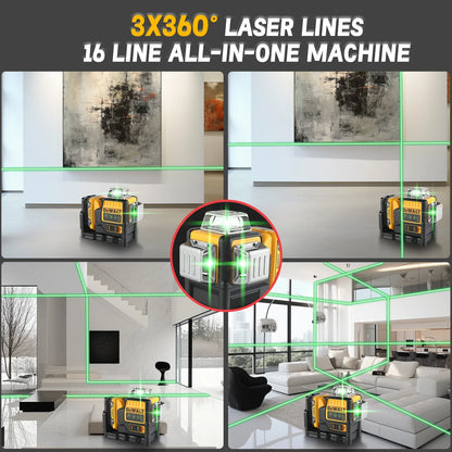 Nivelă laser DEWALT DW089LG – Laser 360° profesional pentru construcții, instrument de măsurare de înaltă precizie, fără fir și reîncărcabil