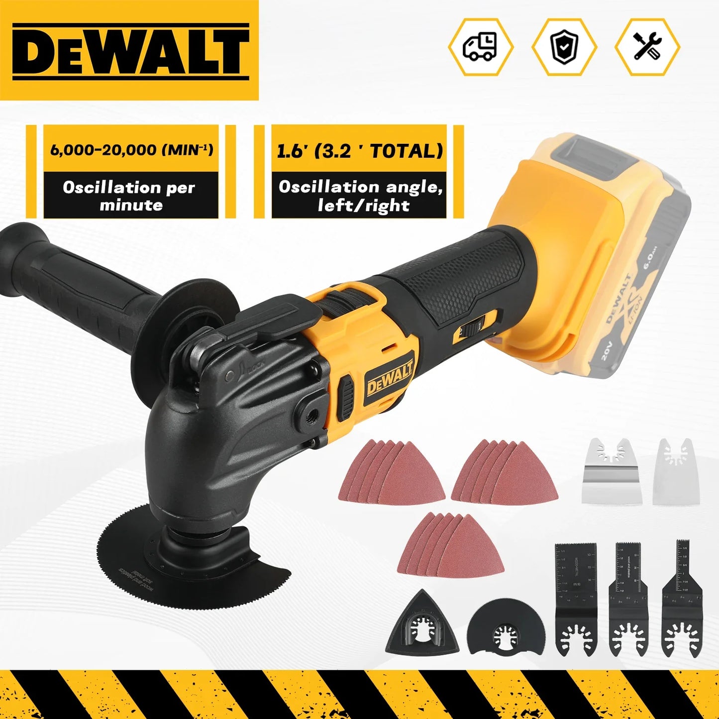 Sculă multifuncțională DEWALT fără perii, cu eliberare rapidă – Mașină electrică reîncărcabilă pentru tăiere și prelucrare de precizie