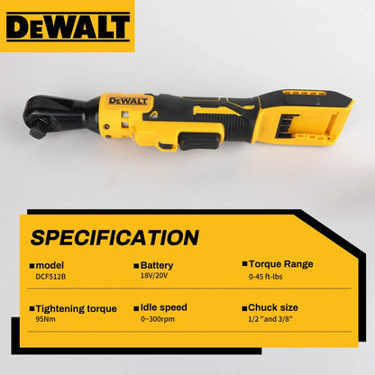 Cheie unghiulară fără perii DEWALT 20V – Cuplu ridicat de 95 N·m, 2500 RPM, design compact pentru întreținerea automobilelor