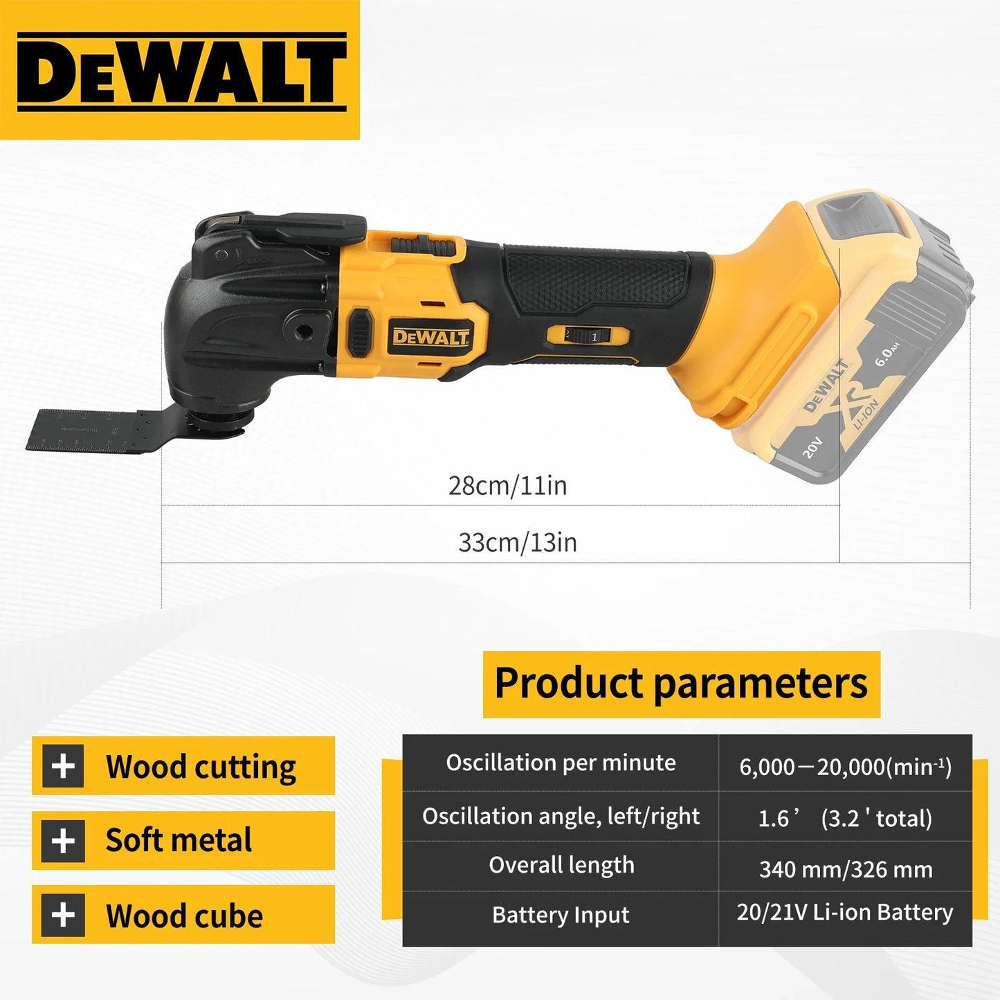 Sculă multifuncțională DEWALT fără perii, cu eliberare rapidă – Mașină electrică reîncărcabilă pentru tăiere și prelucrare de precizie