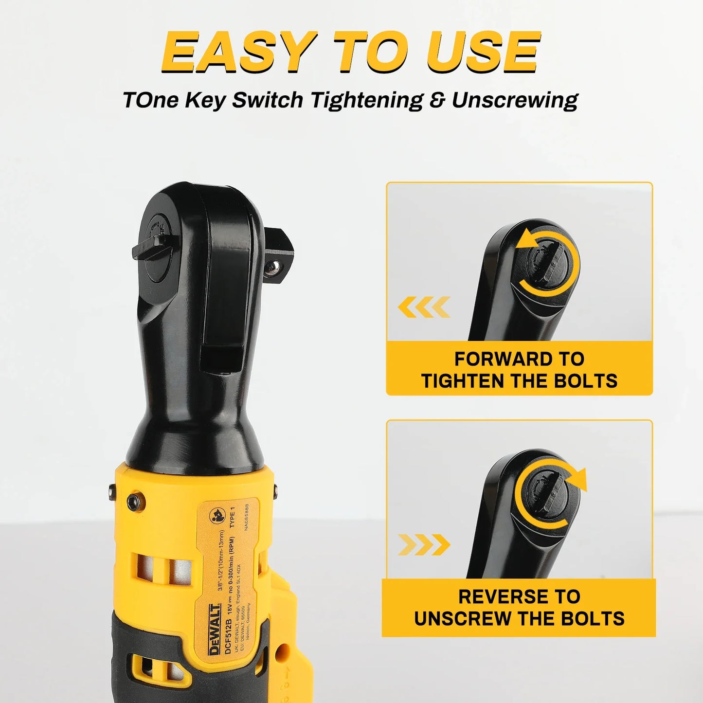 Cheie unghiulară fără perii DEWALT 20V – Cuplu ridicat de 95 N·m, 2500 RPM, design compact pentru întreținerea automobilelor